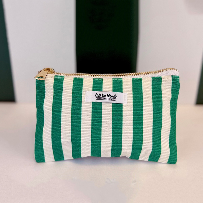 Café Du Monde Pouch Striped with Zipper